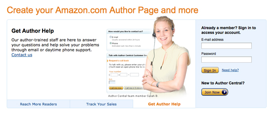 Author Central as a marketing tool